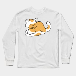 Lying Cat in a spotty orange coat Long Sleeve T-Shirt